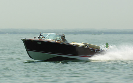 Speedboat lake Garda italy photo